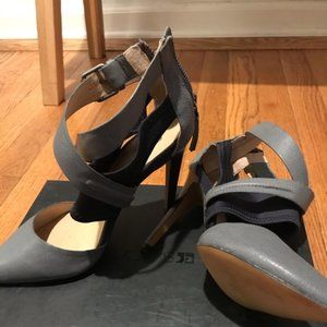 NIB Joe’s Jeans Alyson Heels in Navy & Gray Sz7